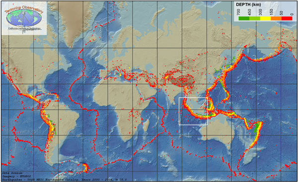 Global map of earthquakes