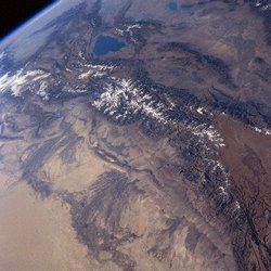 Tian Shan Mountains from space, October 1997